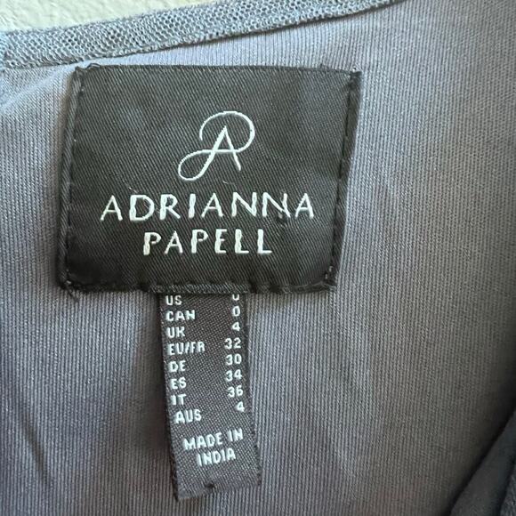 Adrianna Papell Beaded Mesh Blouson Sequin Embellishments Dress 0 Wedding Guest - Picture 8 of 13